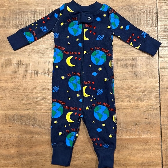 Hanna Andersson Organic Space Stars Moon Galaxy Print - Picture 1 of 7